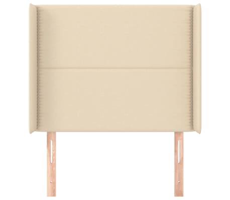 vidaXL Zagł&oacute;wek uszak, kremowy, 83x16x118/128 cm, tkanina