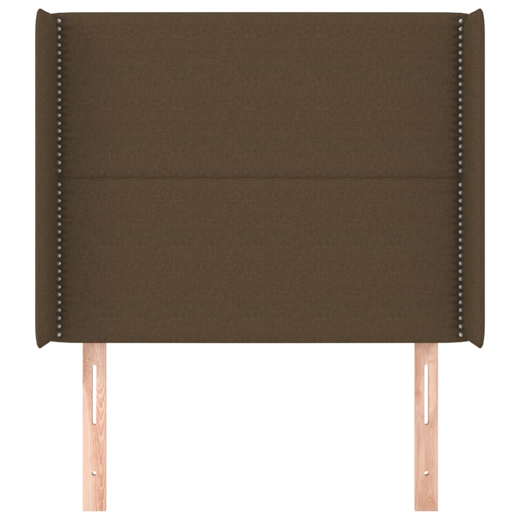 vidaXL Hoofdbord met randen 93x16x118/128 cm stof donkerbruin afbeelding