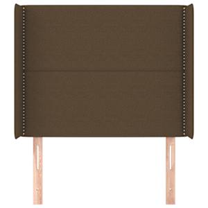 Čelo postele typu ušák tmavě hnědé 93x16x118/128 cm textil - obrázek 3