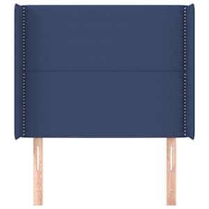 Čelo postele typu ušák modré 93x16x118/128 cm textil - obrázek 3