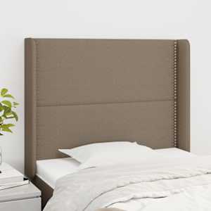 Čelo postele typu ušák taupe 103x16x118/128 cm textil - obrázek 1