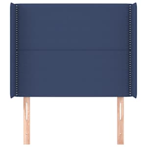 Čelo postele typu ušák modré 103x16x118/128 cm textil - obrázek 3