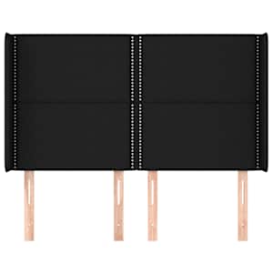 Čelo postele typu ušák černé 147x16x118/128 cm textil - obrázek 3