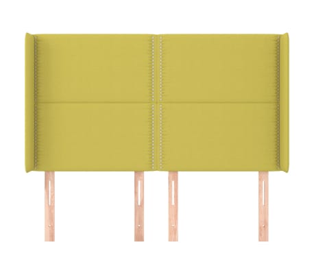 vidaXL Tăblie de pat cu aripioare, verde, 147x16x118/128 cm, textil