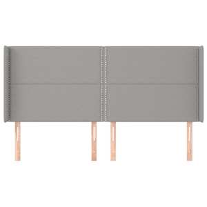 vidaXL Tăblie de pat cu aripioare gri deschis 163x16x118/128 cm textil