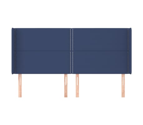 vidaXL galvgalis ar malām, 163x16x118/128 cm, zils audums