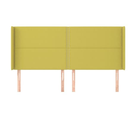 vidaXL Tăblie de pat cu aripioare, verde, 163x16x118/128 cm, textil