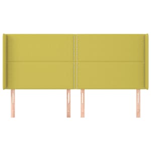 vidaXL Tăblie de pat cu aripioare, verde, 163x16x118/128 cm, textil