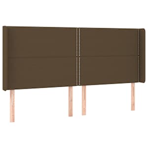 Čelo postele typu ušák tmavě hnědé 183x16x118/128 cm textil - obrázek 2