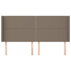 Čelo postele typu ušák taupe 183x16x118/128 cm textil - obrázek 3