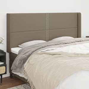 Čelo postele typu ušák taupe 183x16x118/128 cm textil - obrázek 1