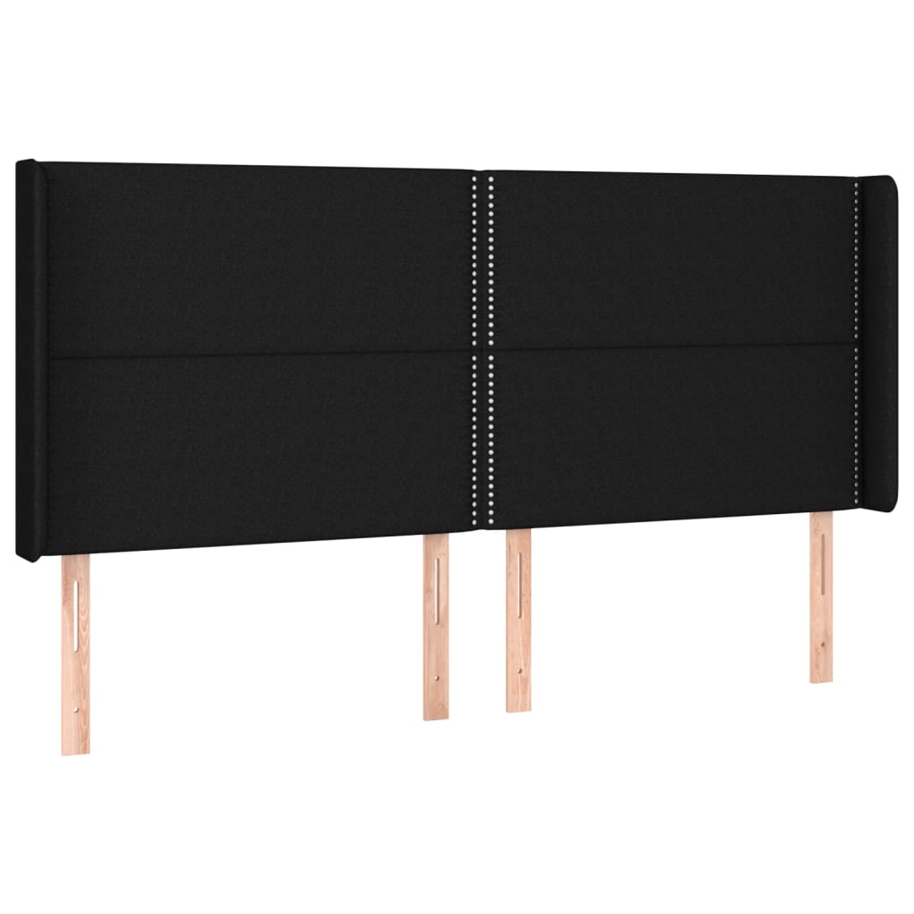 vidaXL Čelo postele typu ušák černé 203x16x118/128 cm textil