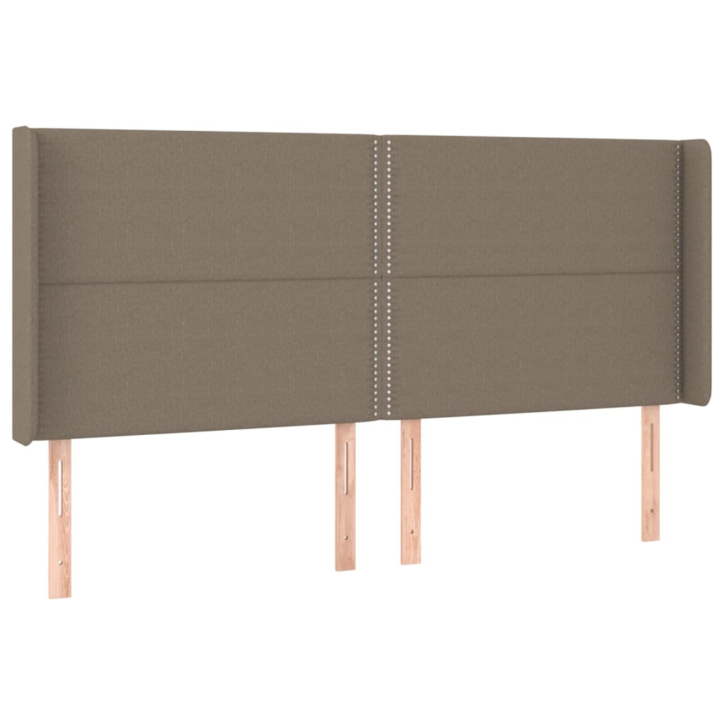 vidaXL Vzglavje z ušesi taupe 203x16x118/128 cm blago