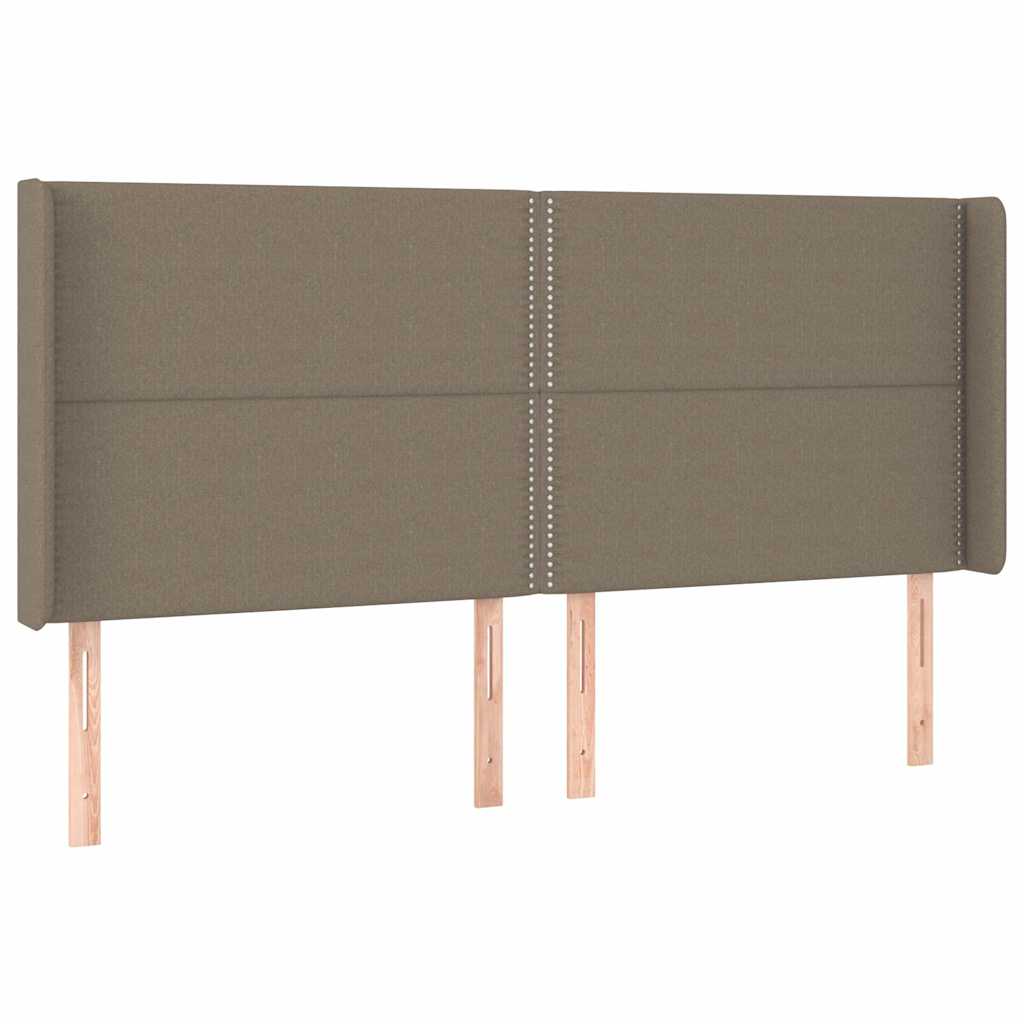 vidaXL Hoofdbord met randen 203x16x118/128 cm stof taupe, foto 3