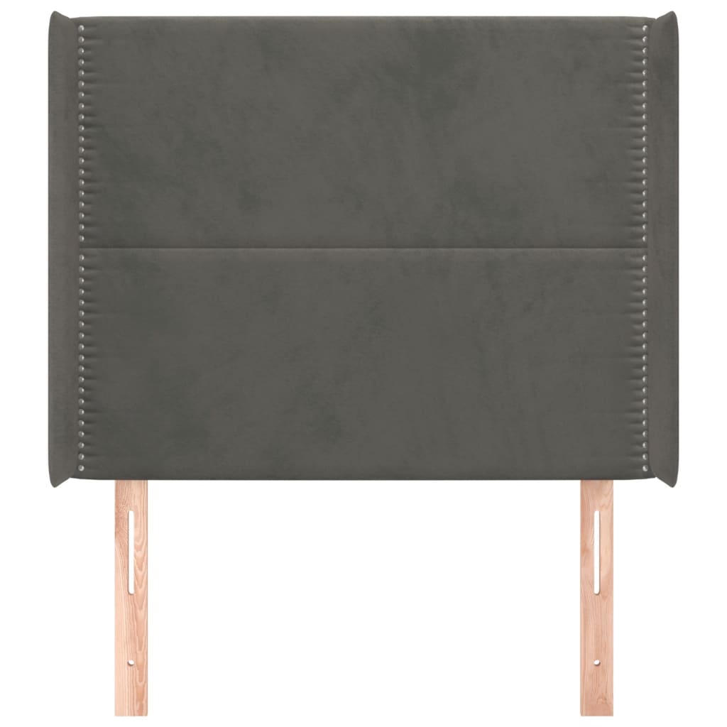 vidaXL Hoofdbord met randen 83x16x118/128 cm fluweel donkergrijs afbeelding