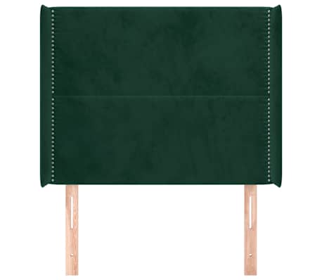 vidaXL Tăblie pat cu aripioare verde &icirc;nchis 83x16x118/128 cm catifea