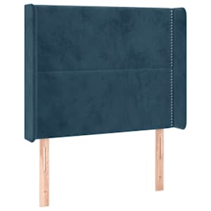 Čelo postele typu ušák tmavě modrá 83x16x118/128 cm samet - obrázek 2