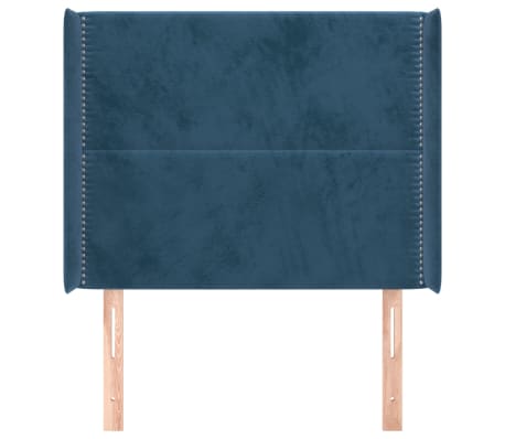 vidaXL Testiera ad Orecchio Blu Scuro 83x16x118/128 cm in Velluto