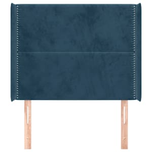 Čelo postele typu ušák tmavě modrá 83x16x118/128 cm samet - obrázek 3