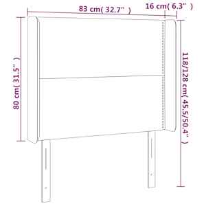Čelo postele typu ušák tmavě modrá 83x16x118/128 cm samet - obrázek 9