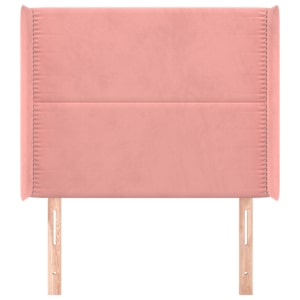 Čelo postele typu ušák růžové 83x16x118/128 cm samet - obrázek 3