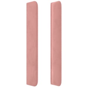 Čelo postele typu ušák růžové 83x16x118/128 cm samet - obrázek 4