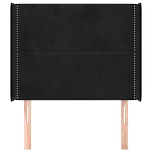 Čelo postele typu ušák černé 93x16x118/128 cm samet - obrázek 3