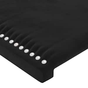 Čelo postele typu ušák černé 93x16x118/128 cm samet - obrázek 5