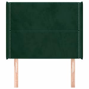 Čelo postele typu ušák tmavě zelené 93x16x118/128 cm samet - obrázek 3