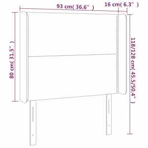 Čelo postele typu ušák tmavě zelené 93x16x118/128 cm samet - obrázek 7