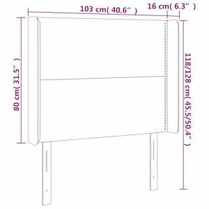 Čelo postele typu ušák tmavě zelená 103x16x118/128 cm samet - obrázek 7