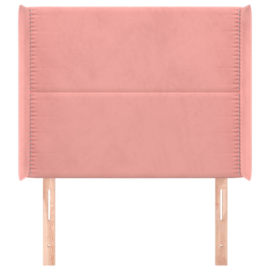 vidaXL Hoofdbord met randen 103x16x118/128 cm fluweel roze afbeelding