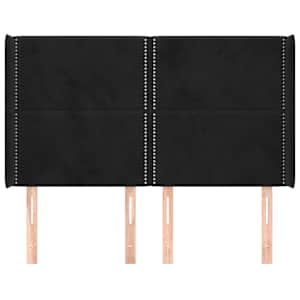 Čelo postele typu ušák černé 147x16x118/128 cm samet - obrázek 3