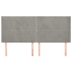 vidaXL Kopfteil mit Ohren Hellgrau 163x16x118/128 cm Samt