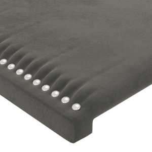 Čelo postele typu ušák tmavě šedé 183x16x118/128 cm samet - obrázek 5