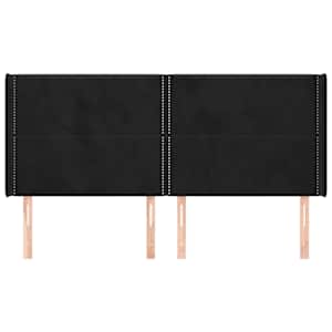 Čelo postele typu ušák černé 183x16x118/128 cm samet - obrázek 3