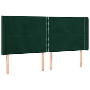 Čelo postele typu ušák tmavě zelená 203x16x118/128 cm samet - obrázek 2