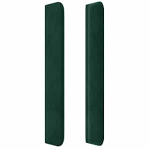Čelo postele typu ušák tmavě zelená 203x16x118/128 cm samet - obrázek 4
