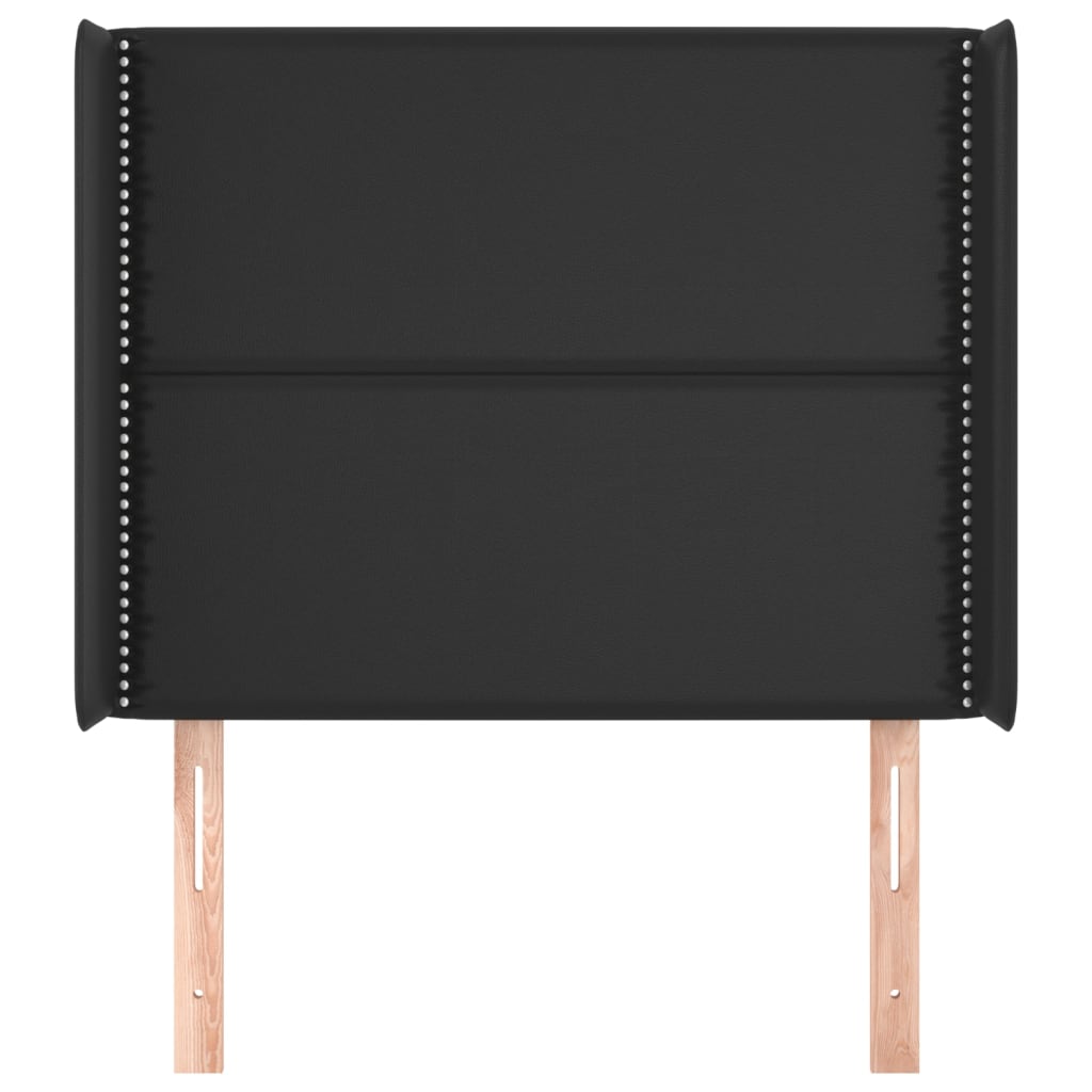 vidaXL Hoofdbord met randen 83x16x118/128 cm kunstleer zwart afbeelding