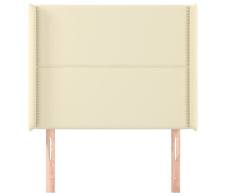 vidaXL Galvūgalis su auselėmis, kreminės, 83x16x118/128cm,dirbtinė oda