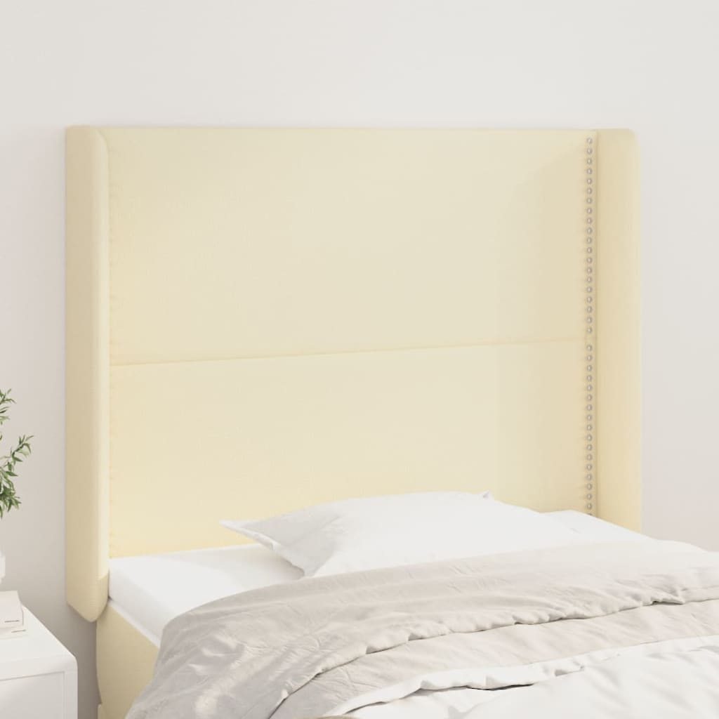 vidaXL Kopfteil mit Ohren Creme 83x16x118/128 cm Kunstleder