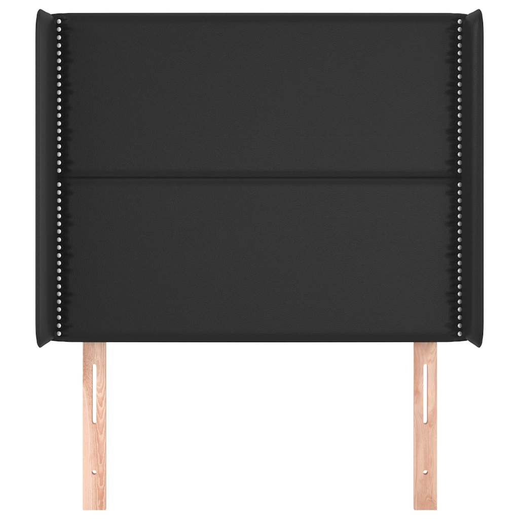 vidaXL Hoofdbord met randen 93x16x118/128 cm kunstleer zwart, foto 2