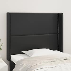 Čelo postele typu ušák černé 93x16x118/128 cm umělá kůže
