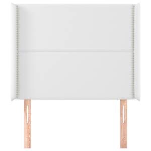 vidaXL Kopfteil mit Ohren Wei&szlig; 93x16x118/128 cm Kunstleder