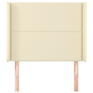 vidaXL S&auml;nggavel med kanter gr&auml;ddvit 93x16x118/128 cm konstl&auml;der