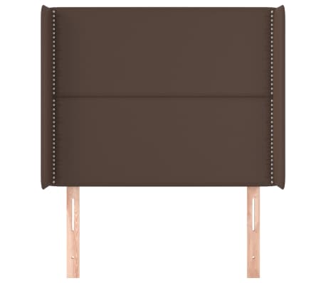 vidaXL Tăblie de pat cu aripioare, maro, 93x16x118/128 cm, piele eco