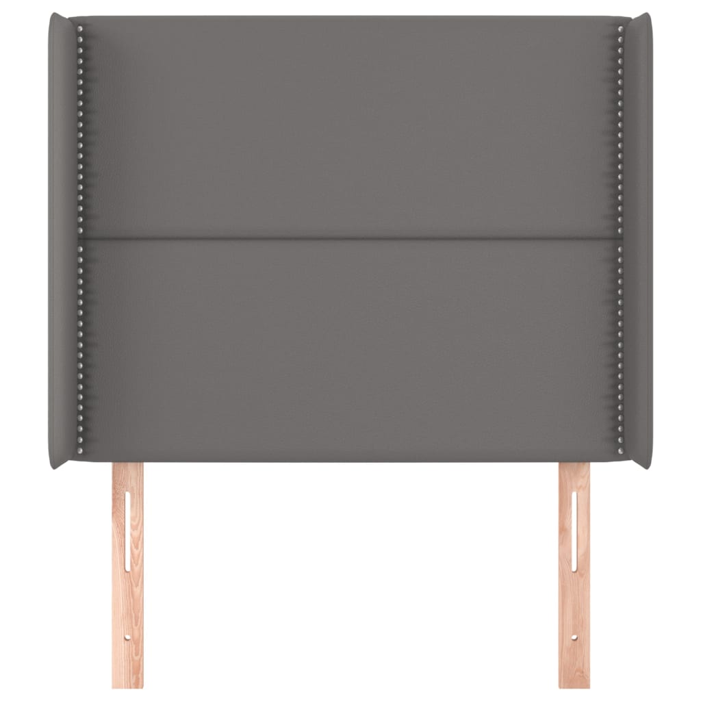 vidaXL Hoofdbord met randen 93x16x118/128 cm kunstleer grijs afbeelding
