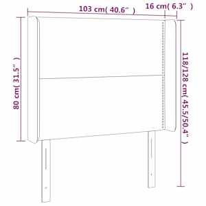 Čelo postele typu ušák černé 103x16x118/128 cm umělá kůže - obrázek 9