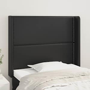 Čelo postele typu ušák černé 103x16x118/128 cm umělá kůže