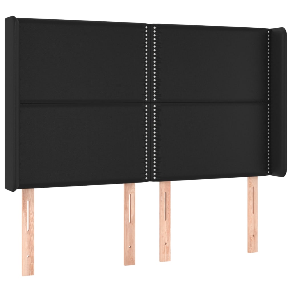 vidaXL Čelo postele typu ušák černé 147x16x118/128 cm umělá kůže